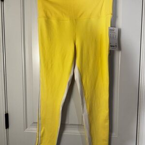 Athleta Vibrant Yellow & White Ultra High Rise Elation Tight NWT